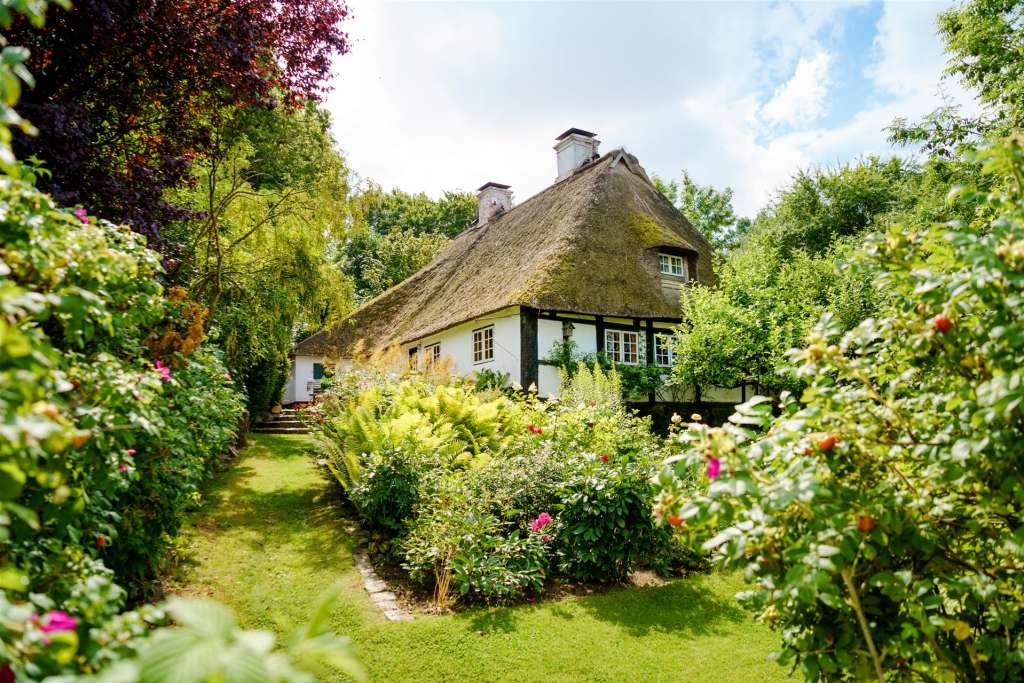 Schleswig typical reed roof house