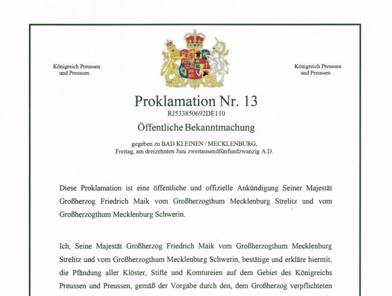 proklamation-13-pfaendung-kloester
